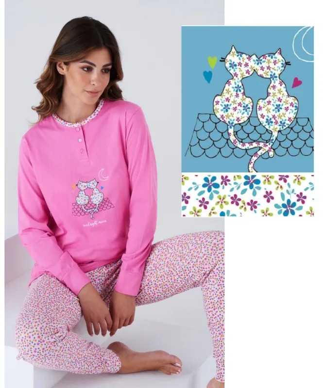 PIGIAMA DONNA 100% COTONE LEGGERO DUE COLORI