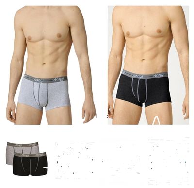 2 BOXER UOMO SLOGGI STARTER GRIGIO   NERO COTONE BIELASTICO