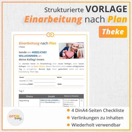 Vorlage Einarbeitung nach Plan "Theke" [Einzelhandel]