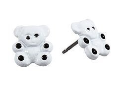 Studex White Teddy Bear Earrings GOLD PLATED