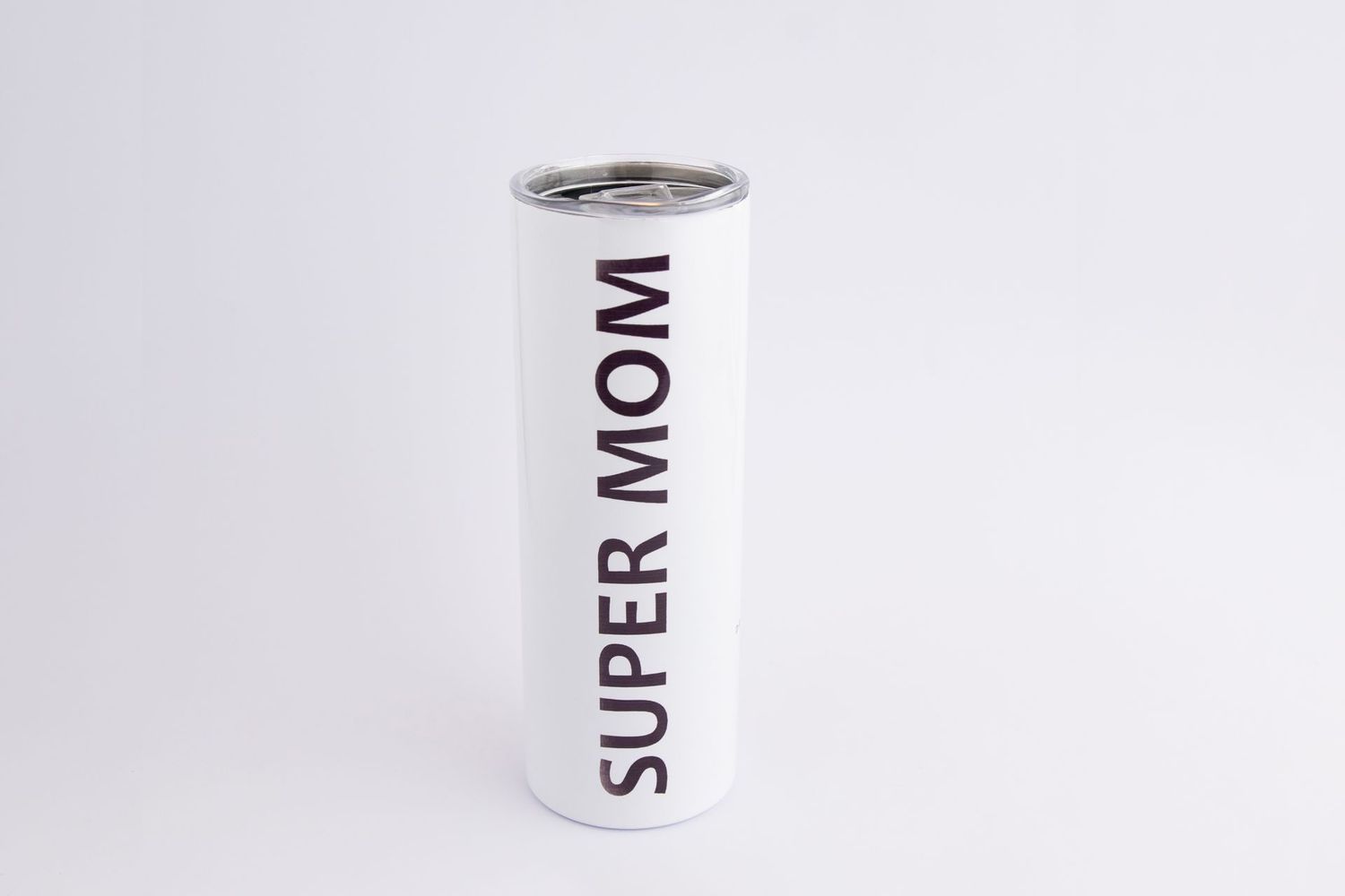 Super Mom or Super Dad 550ml Double Walled Stainless Steel White Tumbler, Mom or Dad: Super Mom Branding