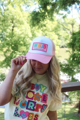 WWJD Trucker Hat (pink or blue)