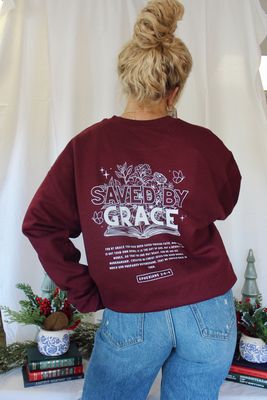 Saved by Grace Maroon Sweatshirt