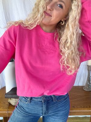 God Is Good Embroidered Sweatshirt (Pink or Black)