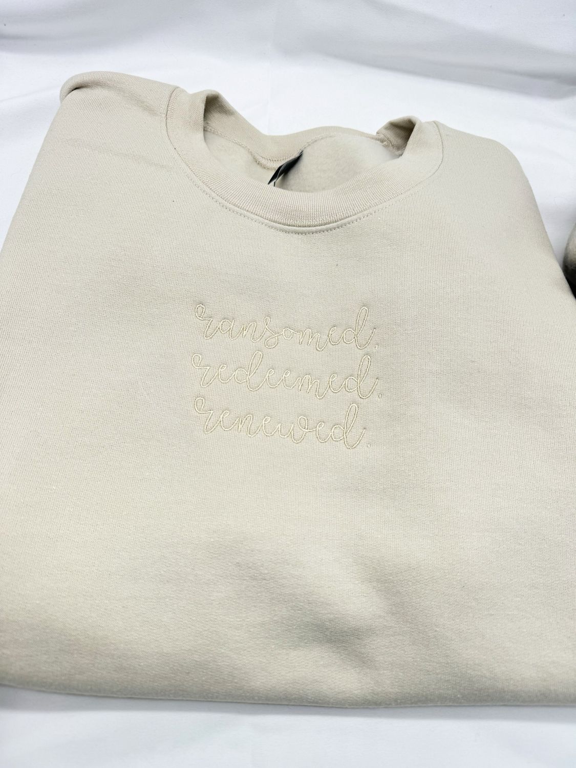 Ransomed. Redeemed. Renewed. Embroidered Sweatshirt
