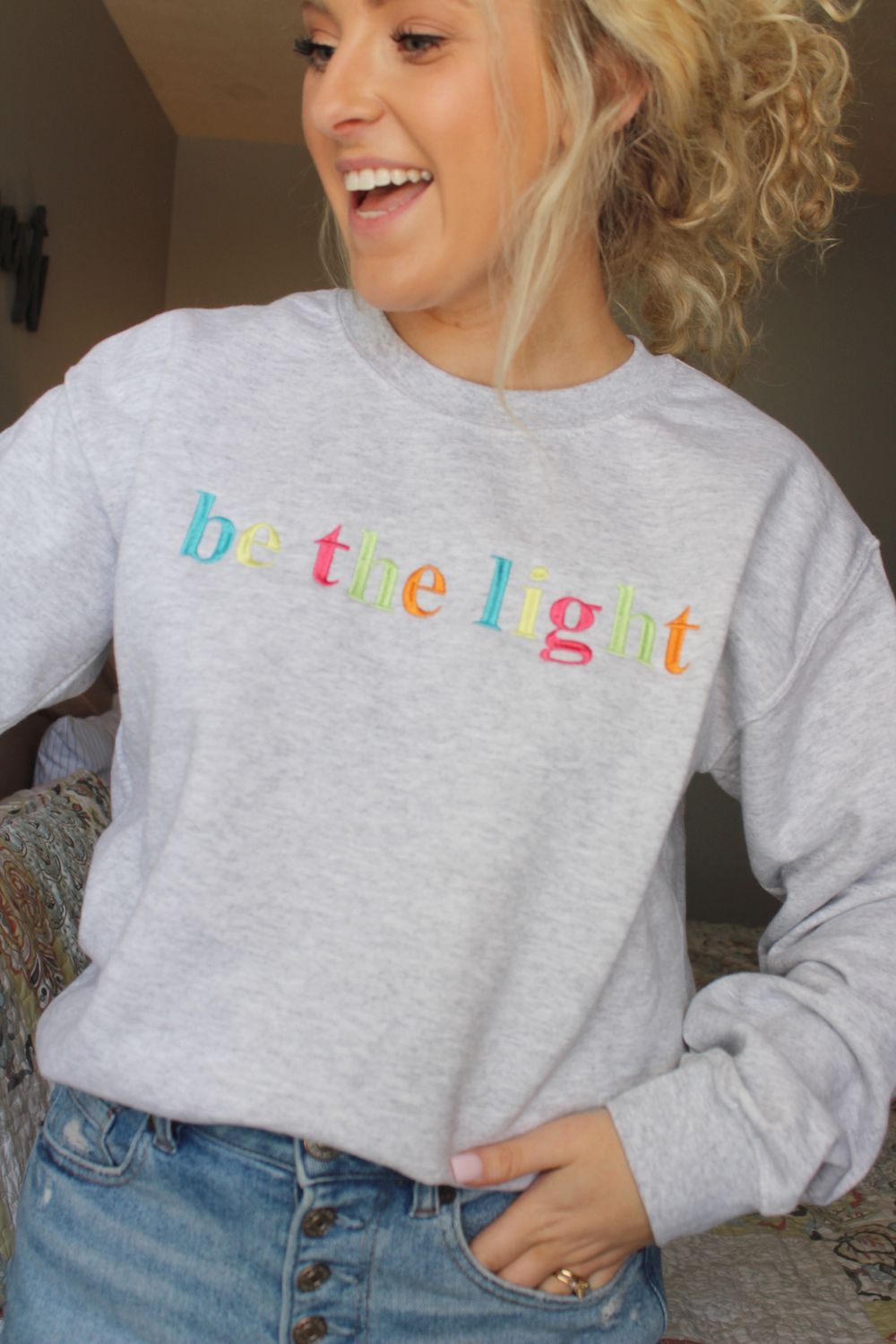 Be the Light Embroidered Sweatshirt