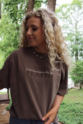 She Prayed Embroidered T-Shirt