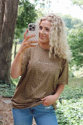 Jesus Loves You Leopard Embroidered T-Shirt