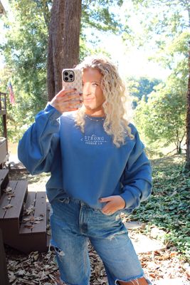 Be Strong and Courageous Embroidered Sweatshirt