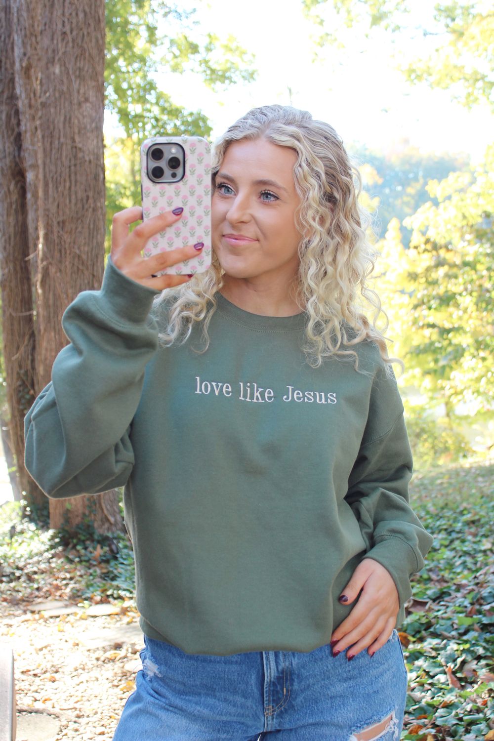 Love Like Jesus Embroidered Sweatshirt