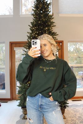 Joy to the World Embroidered Sweatshirt