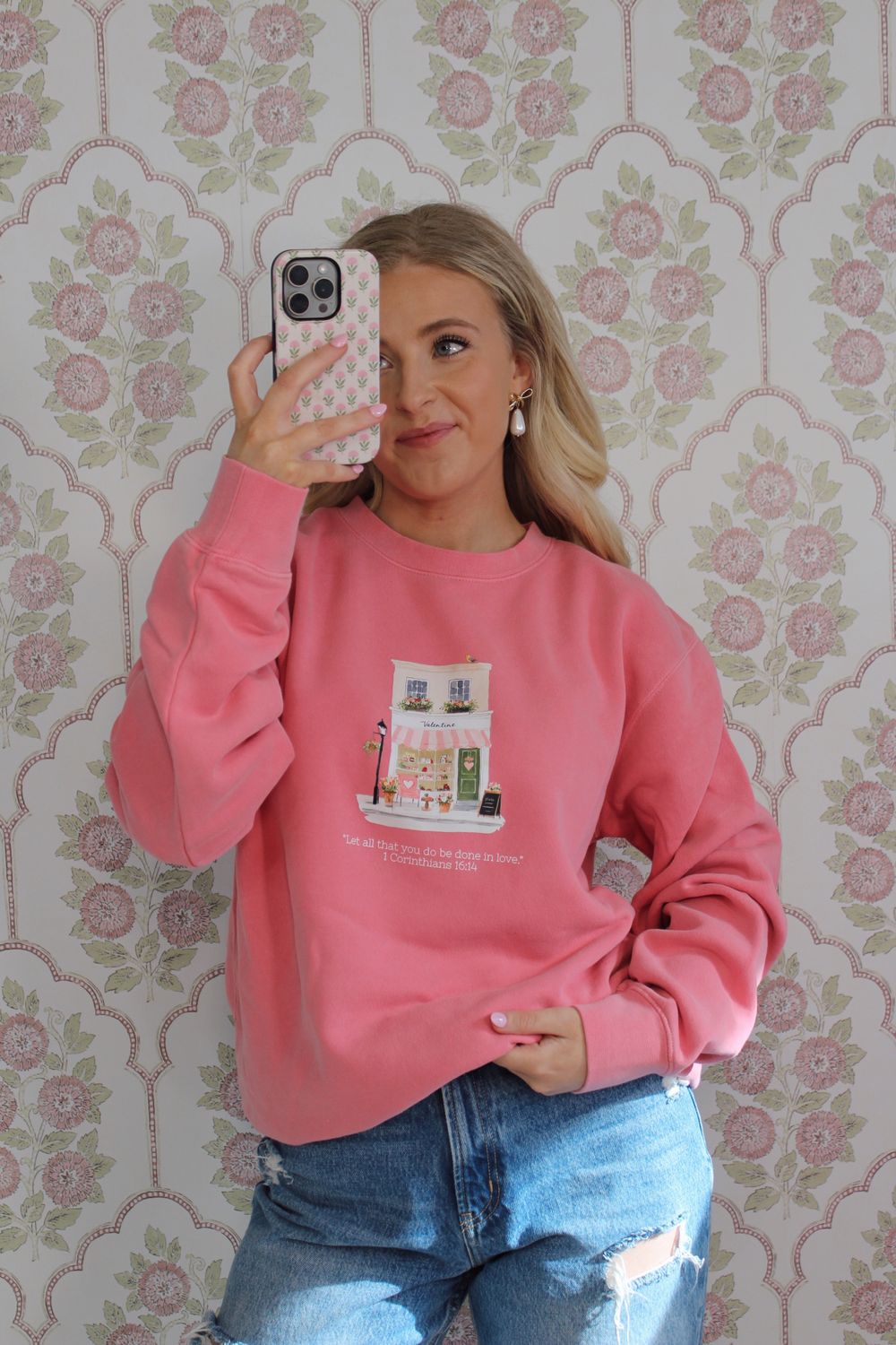 1 Corinthians 16:14 Valentine Storefront Sweatshirt