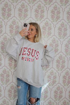 Jesus Loves You Checkered Sweatshirt