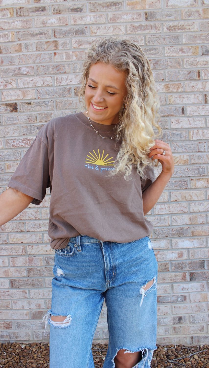 Rise and Praise Embroidered T-Shirt