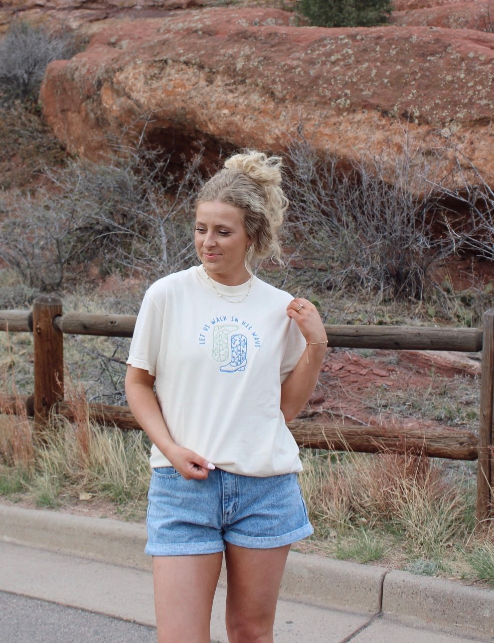 Walk in His Ways Embroidered T-Shirt