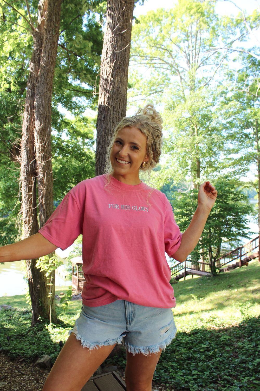For His Glory Embroidered T-Shirt