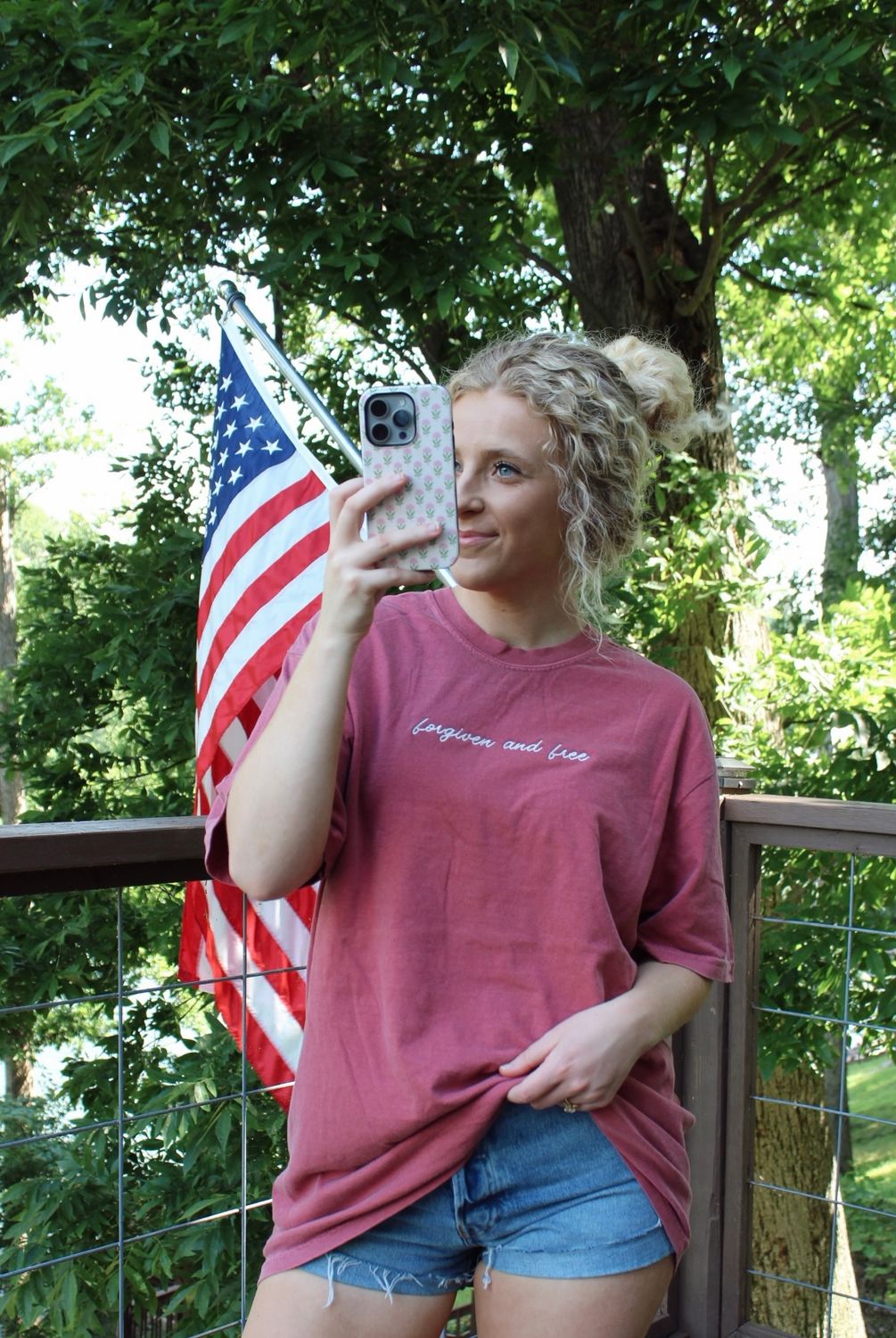 Forgiven and Free Embroidered T-Shirt