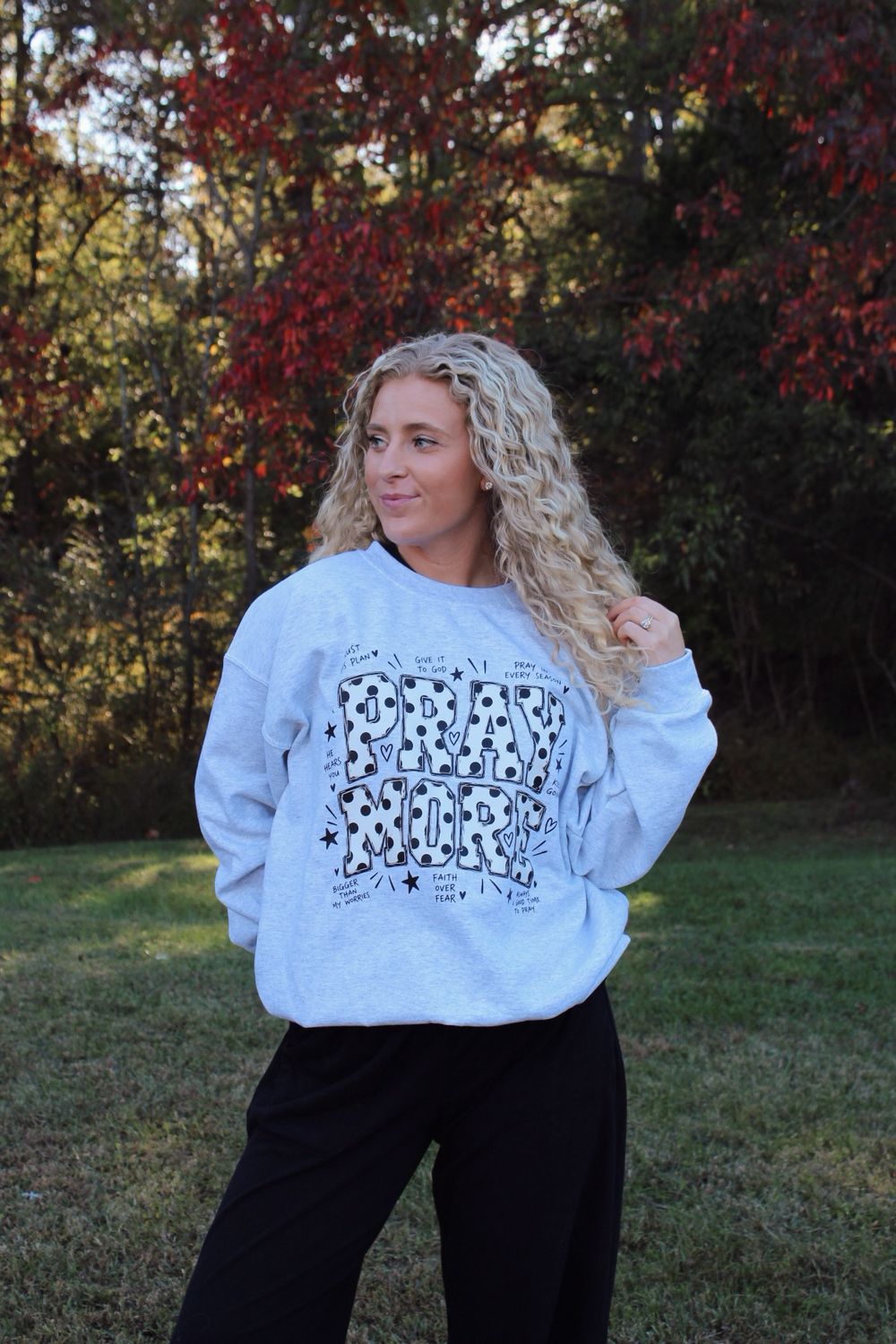 Pray More Polka Dot Sweatshirt