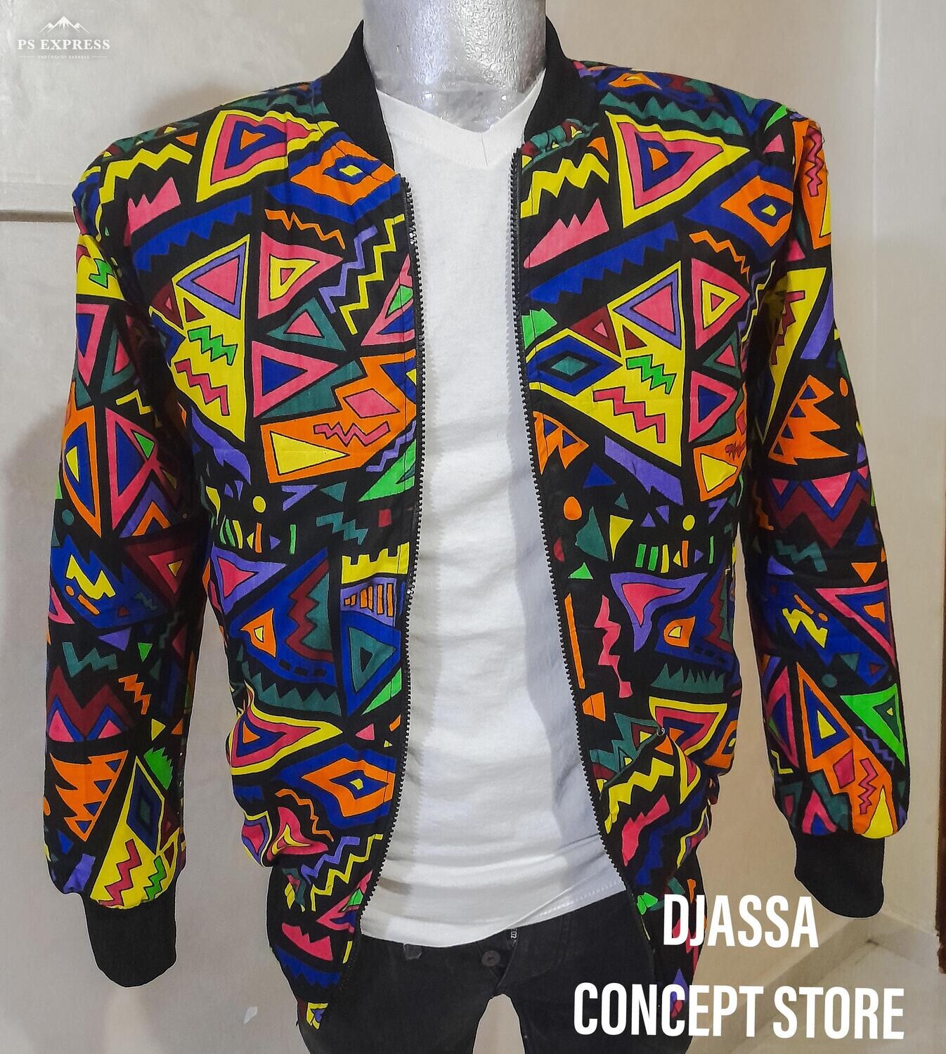 Jackets Bombers en tissus africains Casablanca Maroc(@Rabat@Marrakech@Fez@Tanger)