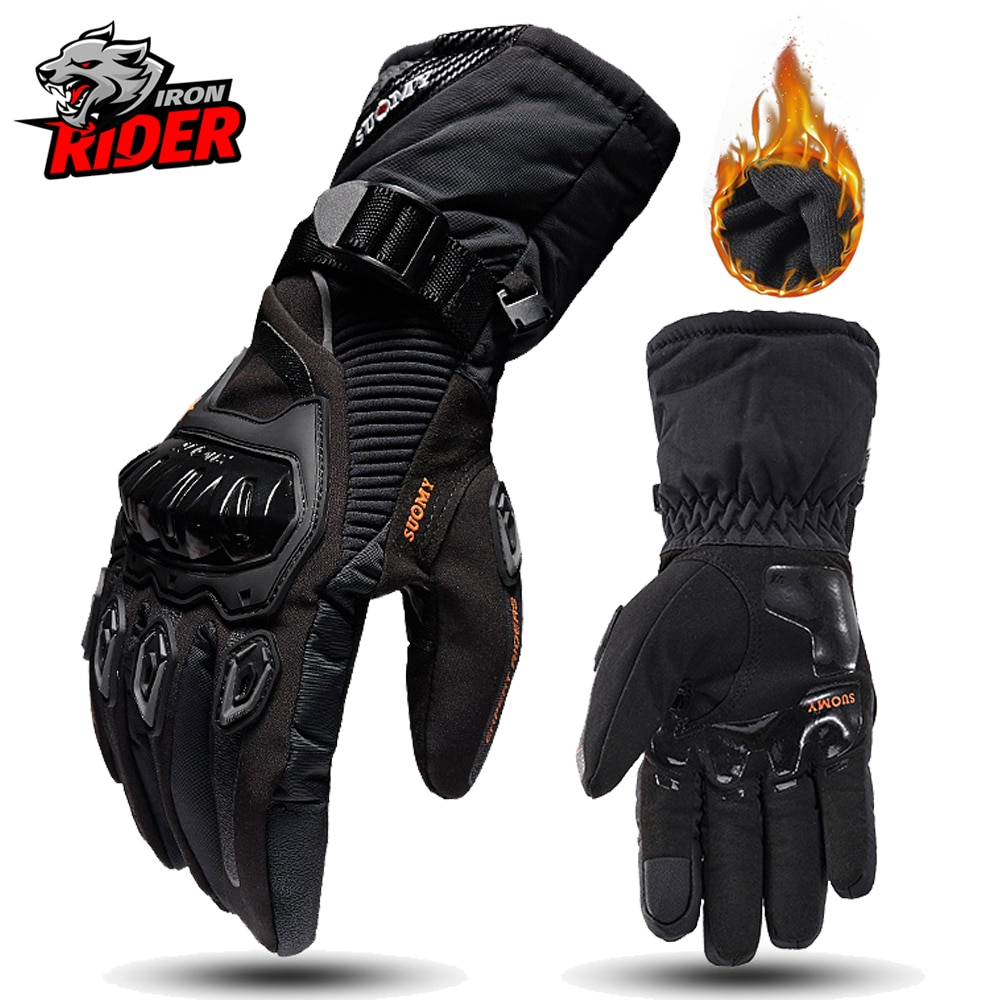 Gant de Moto Imperméable pour Homme, Coupe-vent, Motocross, Adapté à l&#39;Écran Tactile, Hiver