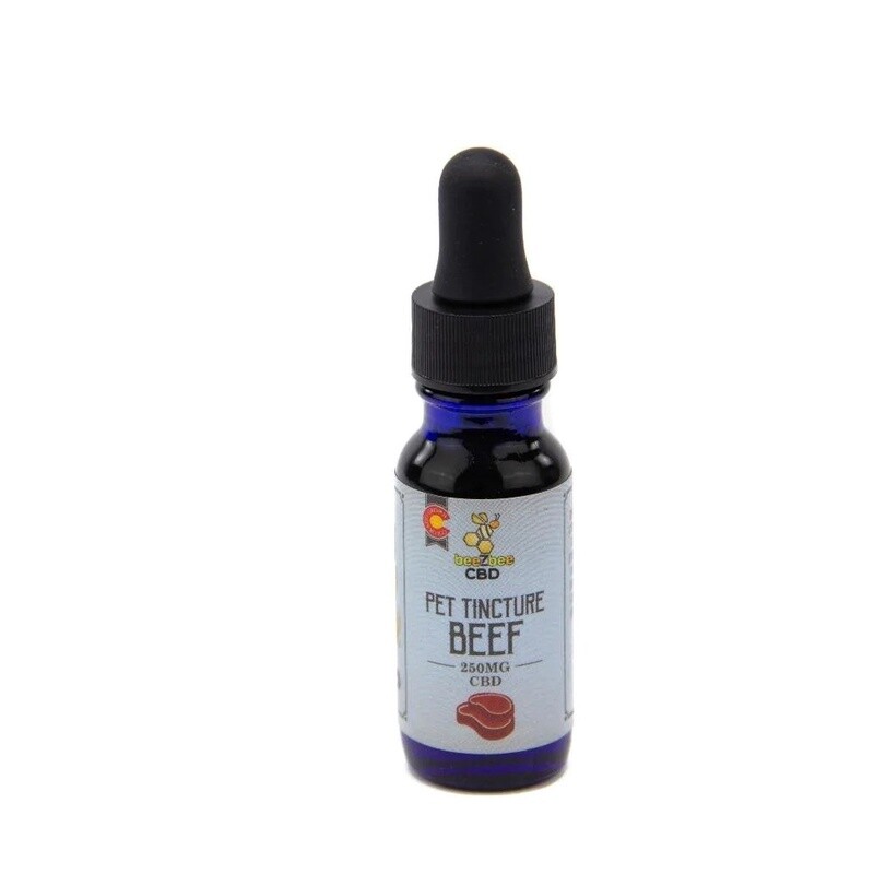 BeeZbee CBD Pet Tincture, Flavor: Beef, Strength: 250mg