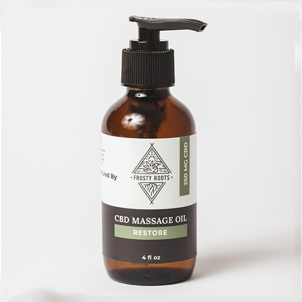 Frosty Roots CBD Massage Oil, Strain: Restore