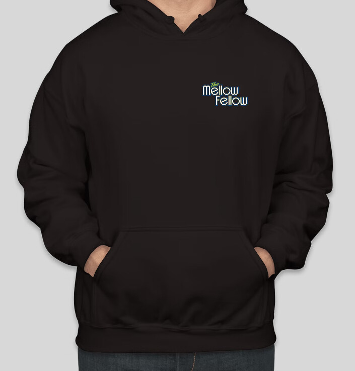 The Mellow Fellow Hoodie, Color: Black, Design: MF Small Chest Logo, Size: Small
