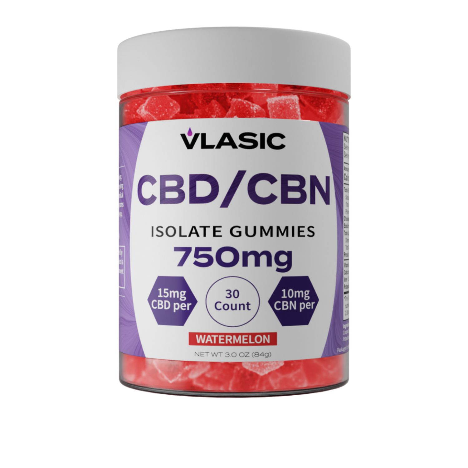Vlasic Labs CBN + CBD Isolate Gummies (Watermelon)