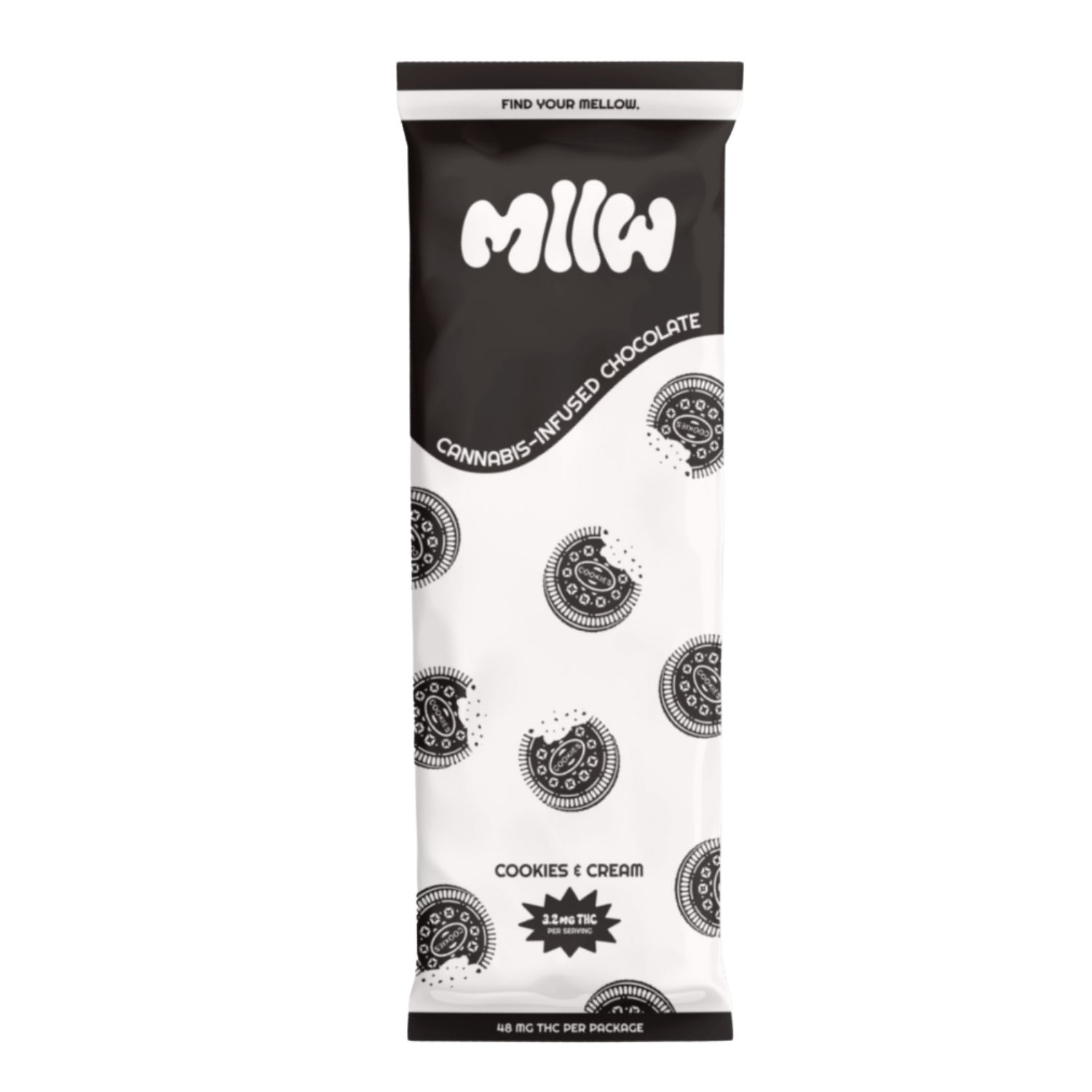 MLLW Cookies &amp; Cream Chocolate Bar (48mg)