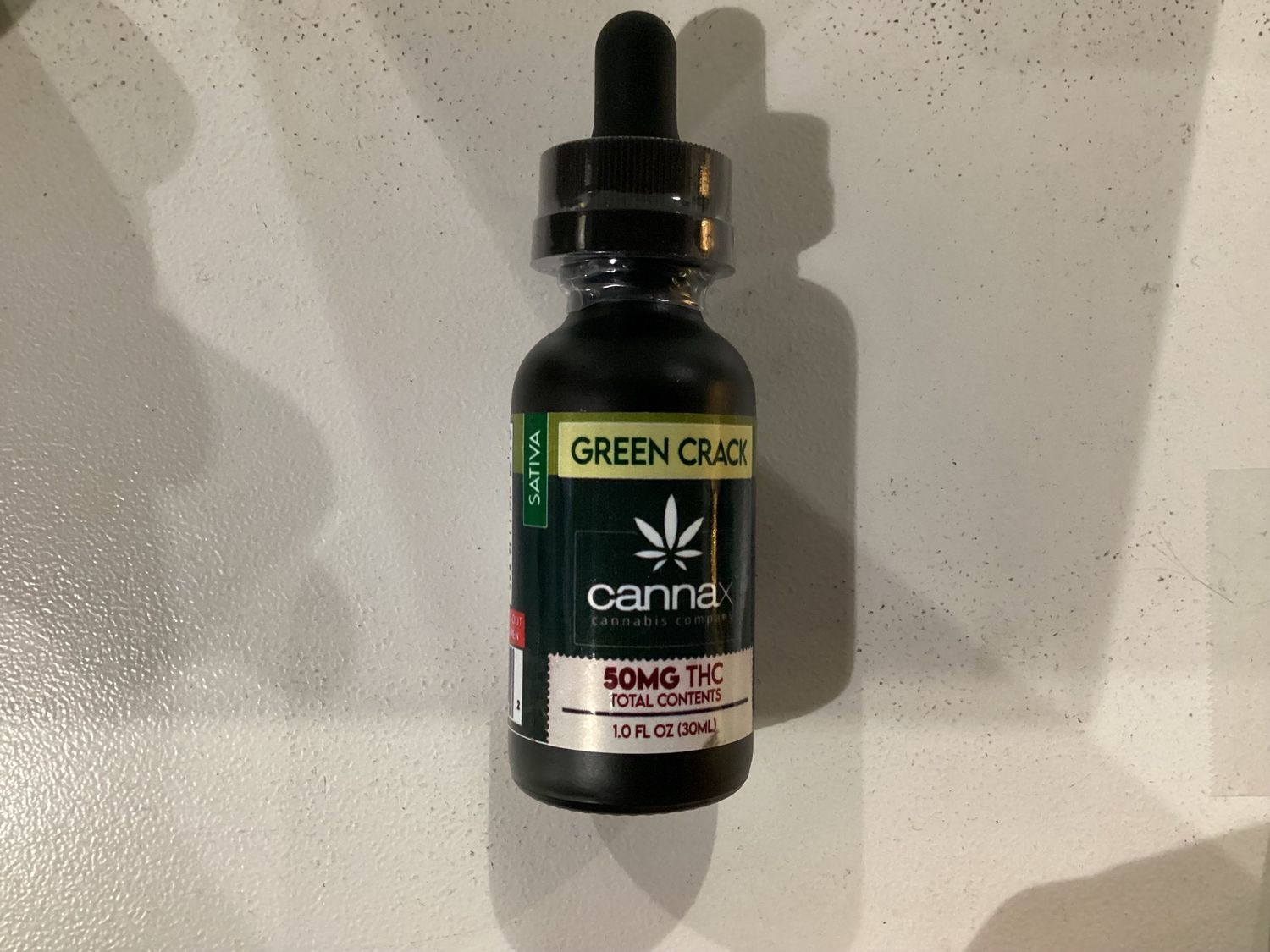 Cannax THC Tincture, Strain: Green Crack (Sativa), Strength: 50mg