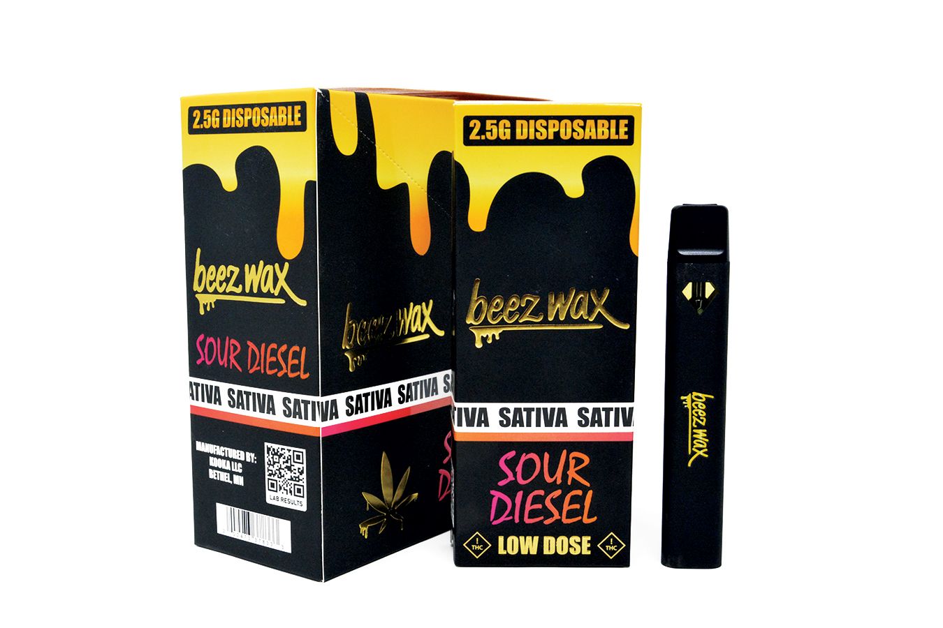 Beezwax 2.5g THC Disposable, Strain: Sour Diesel (Sativa)