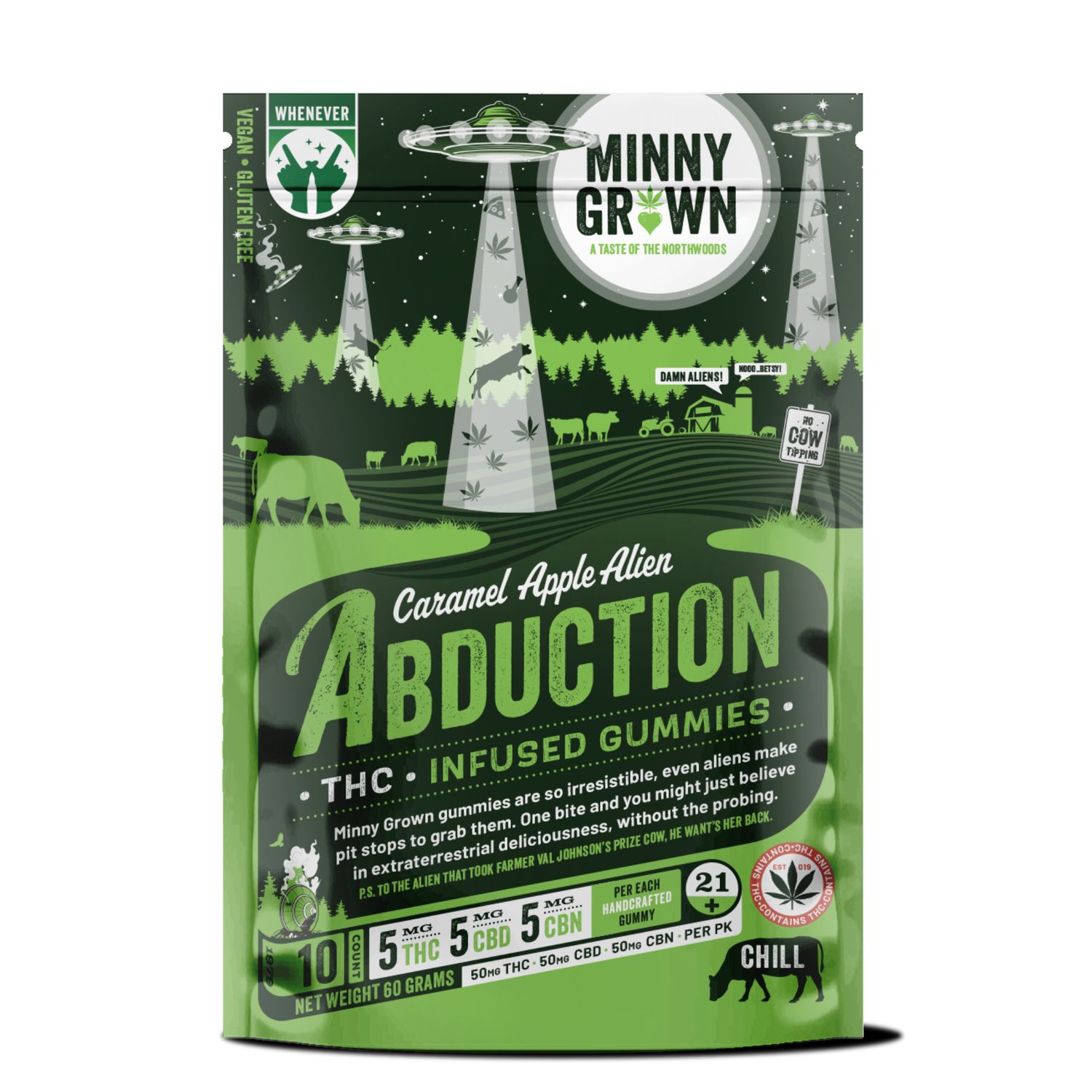 Minny Grown Caramel Apple Alien Abduction Gummies