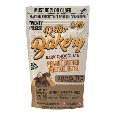Retro Bakery Dark Chocolate Covered Peanut Butter Pretzel Bites