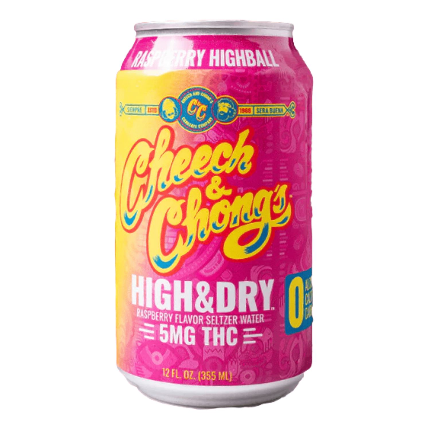 Cheech &amp; Chong's Raspberry Highball Seltzer Water (5mg)
