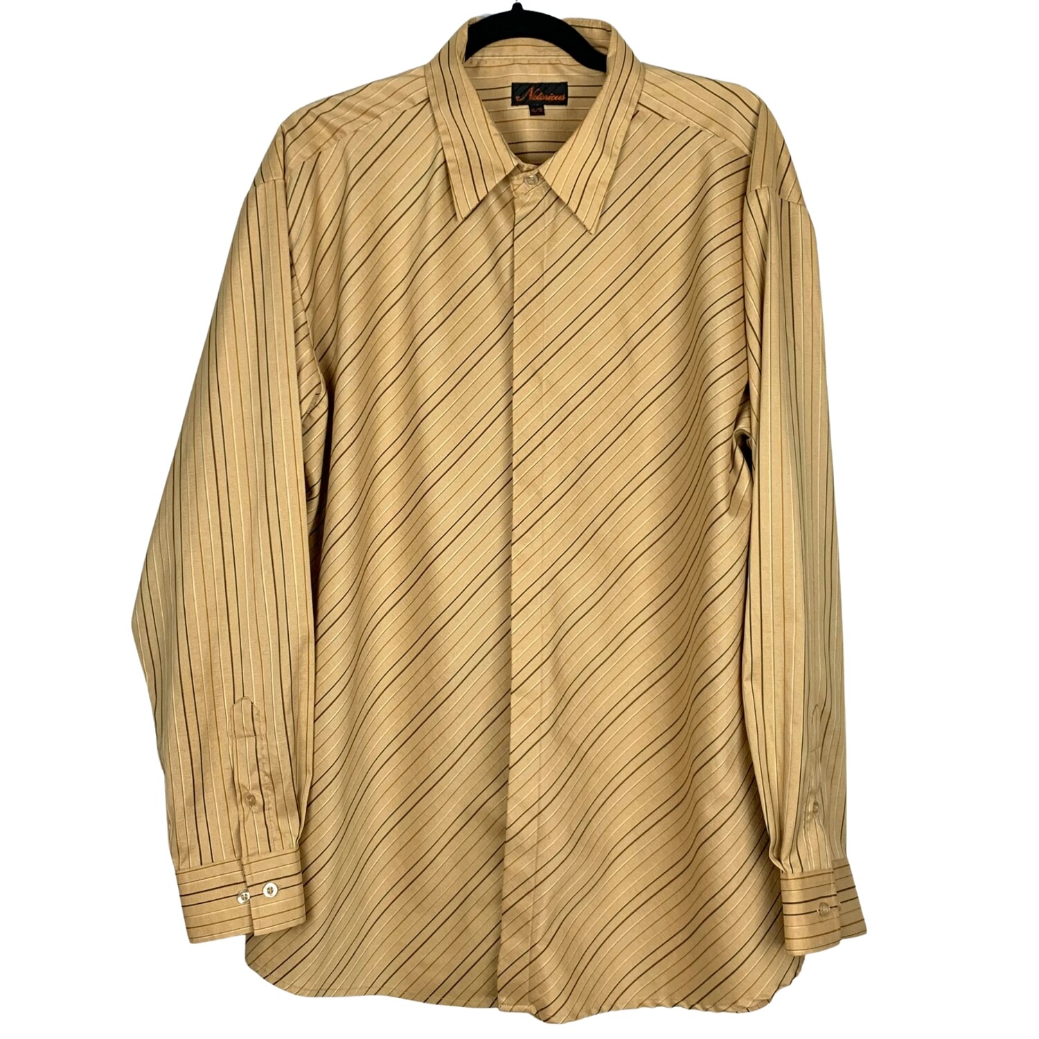 Vintage 90s Notorious Gold Pinstripe Dress Shirt