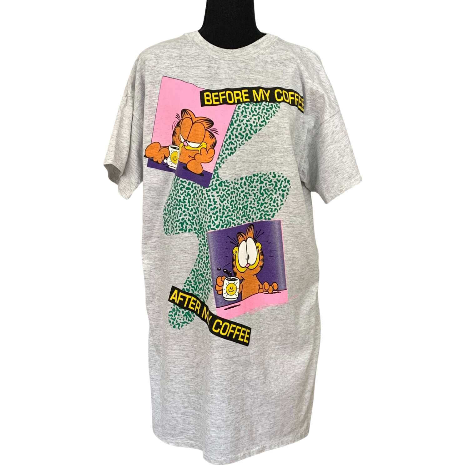 Vintage 80s Official Garfield Graphics Knee Length Nightgown