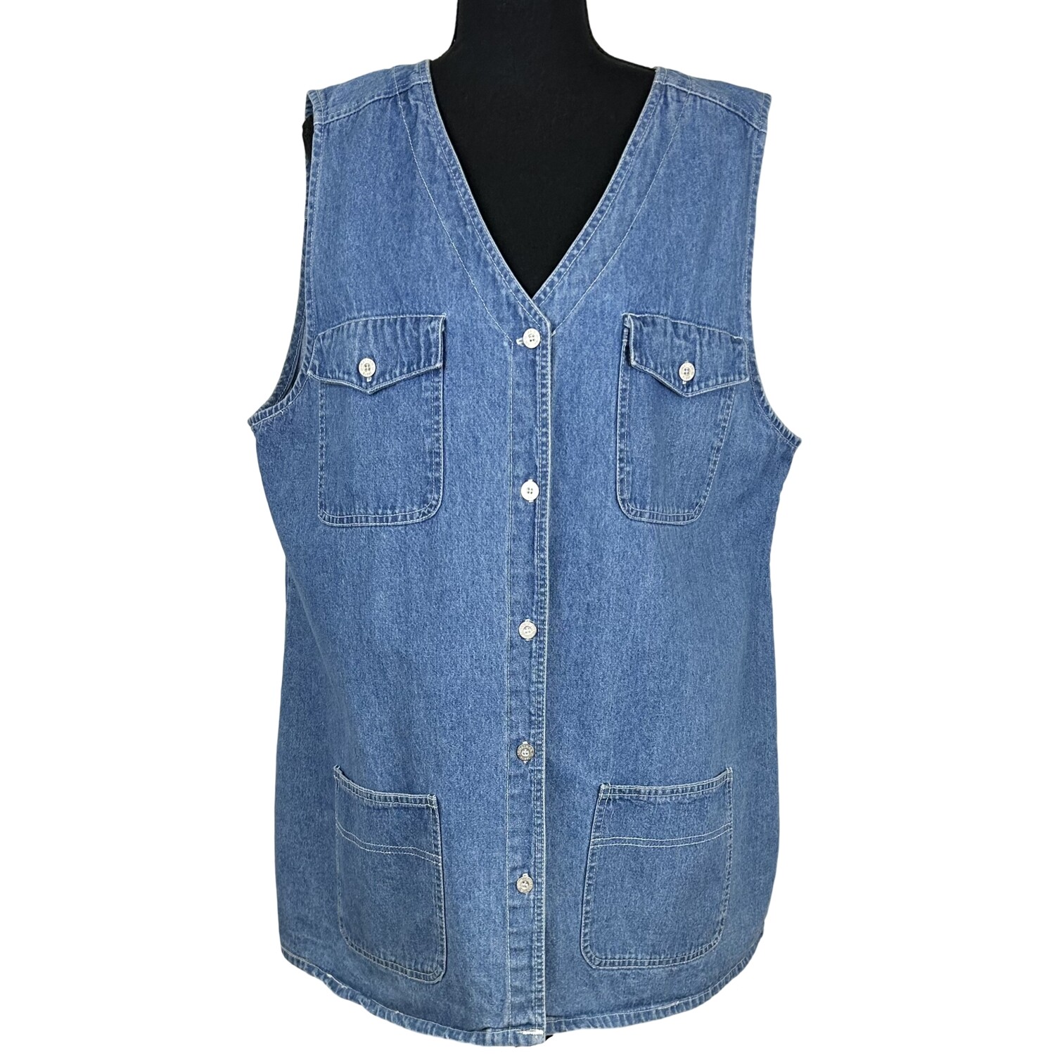 Vintage 90s Jonathan G Blue Denim Vest