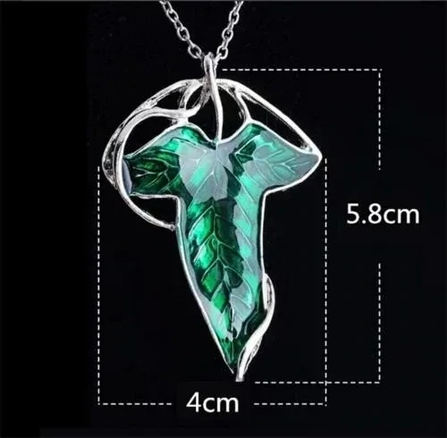 Green Leaves of Lorien Brooch Necklace for Men Women