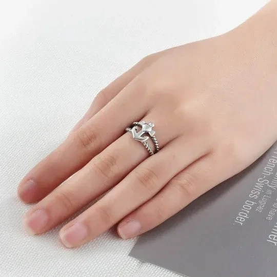 Anchor Ring 925 Sterling Silver Sailor Graduation Souvenir Retirement Gift