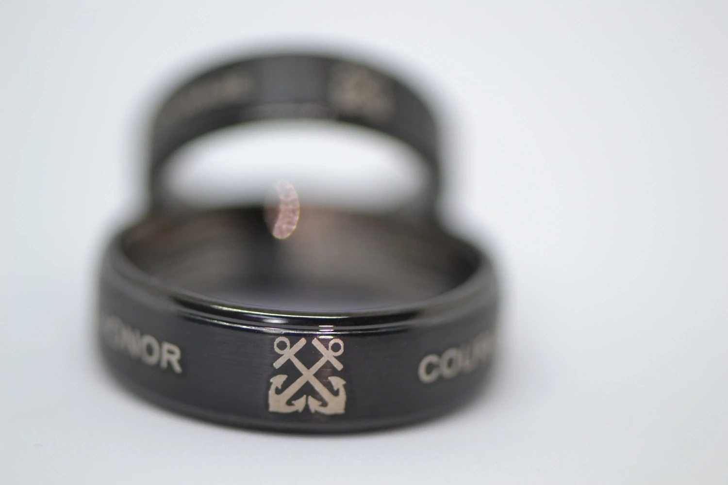 Navy Boatswain's Mate Ring BM Black Tungsten Band US Sailor's Graduation Souvenir