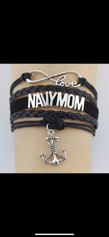 Navy Mom Leather Bracelet Sailor Mother Souvnier