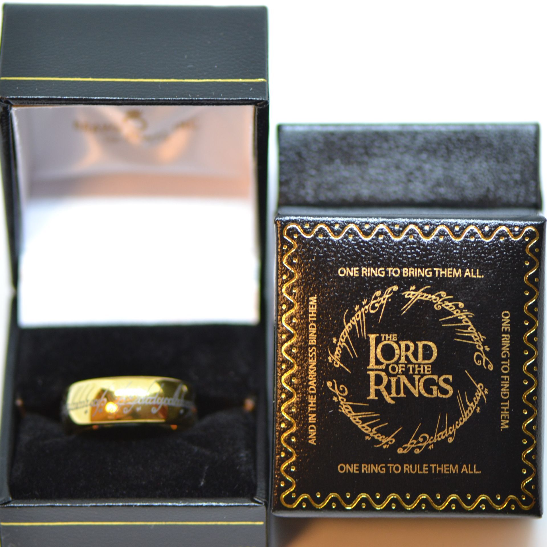 Rose Gold Lord of the Rings Elvish Script