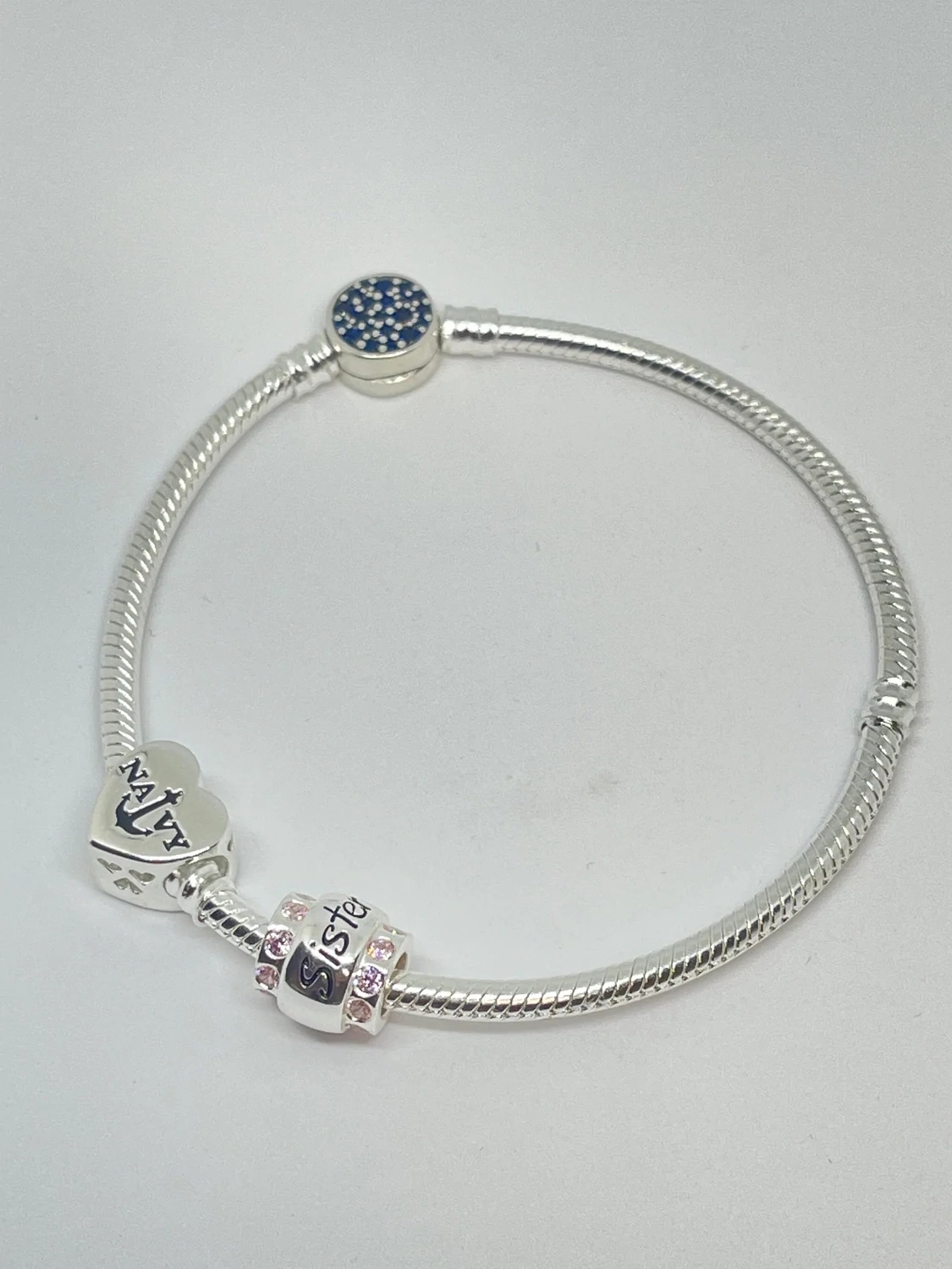 Sterling Silver NAVY SISTER bracelet