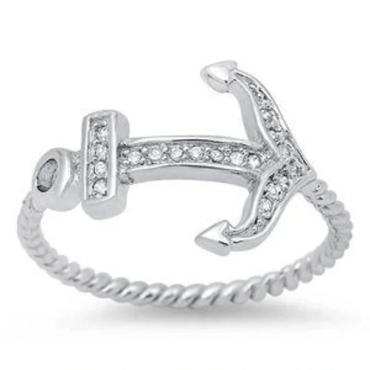 Sterling Silver Anchor Ring