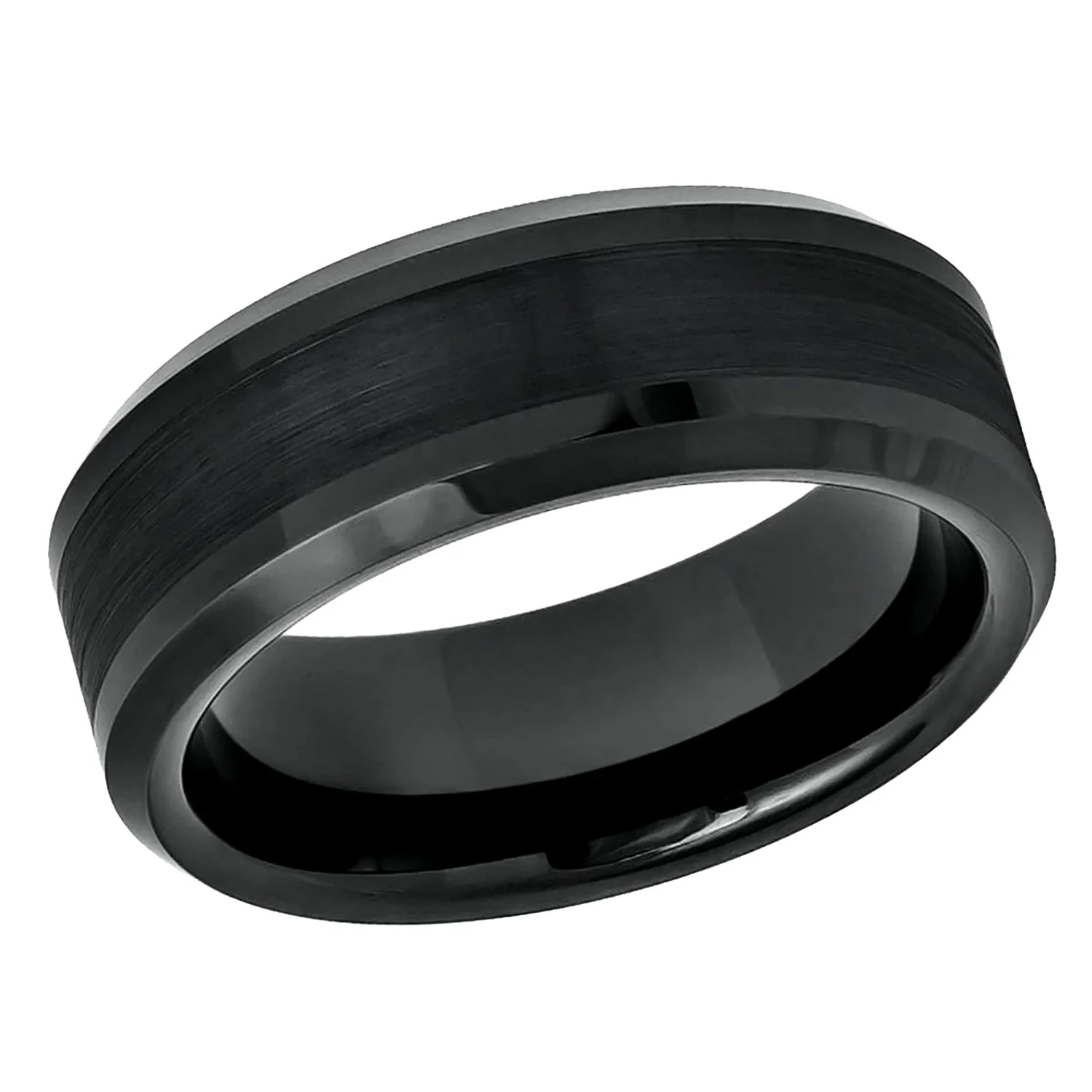 Black Tungsten Ring Brush finished 6mm & 8mm Wedding Band Engagment
