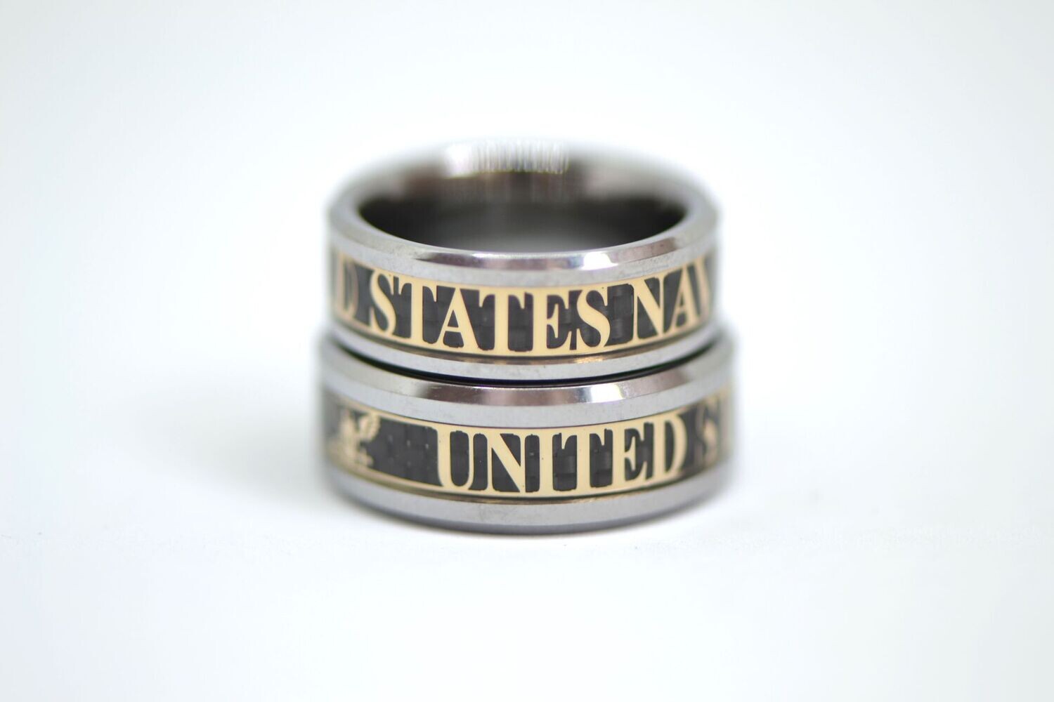 US Navy Silver Gold Tungsten Carbide Ring Sailor's Graduation Souvenir Men Women Wedding Band