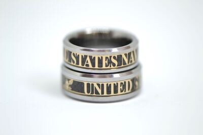 US Navy Silver Gold Tungsten Carbide Ring Sailor's Graduation Souvenir Men Women Wedding Band