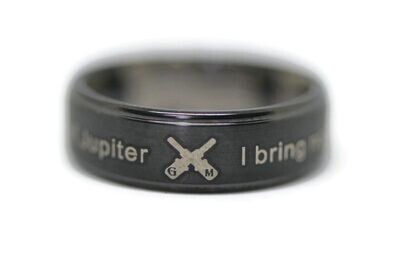 Navy Gunner's Mate Ring GM Black Tungsten Band U.S Sailor's Graduation Souvenir