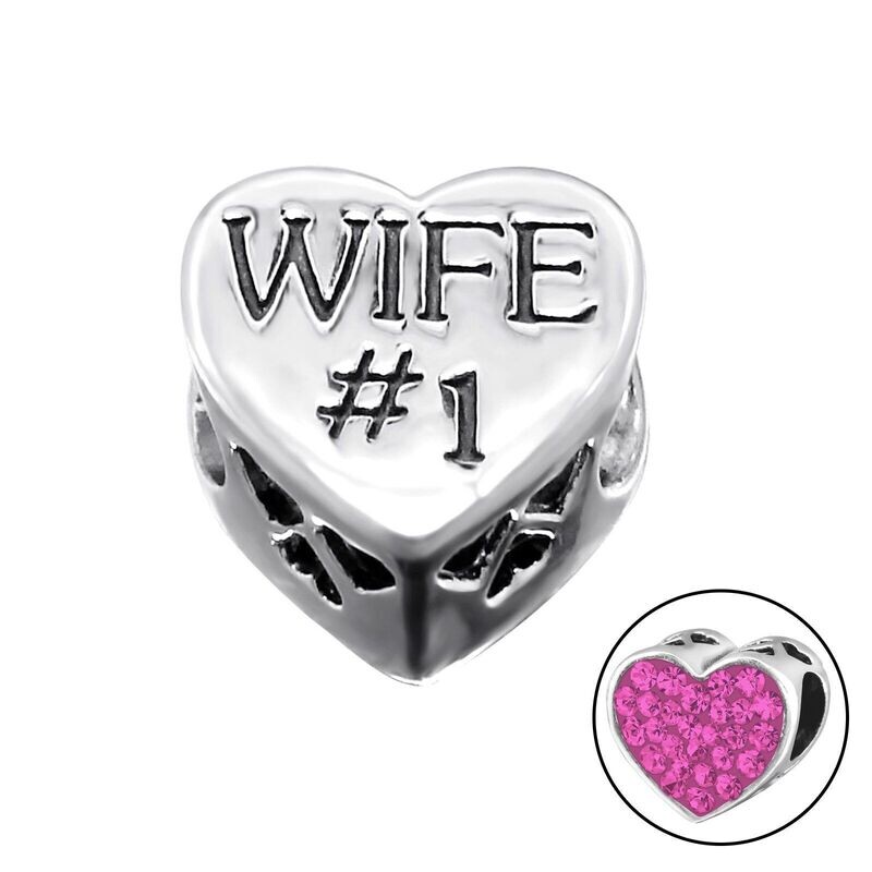 Wife 925S Beads/Charm, I love my Wife ; Wife No 1; Christmas Birthday Anniversary
