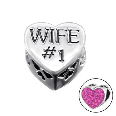 Wife 925S Beads/Charm, I love my Wife ; Wife No 1; Christmas Birthday Anniversary